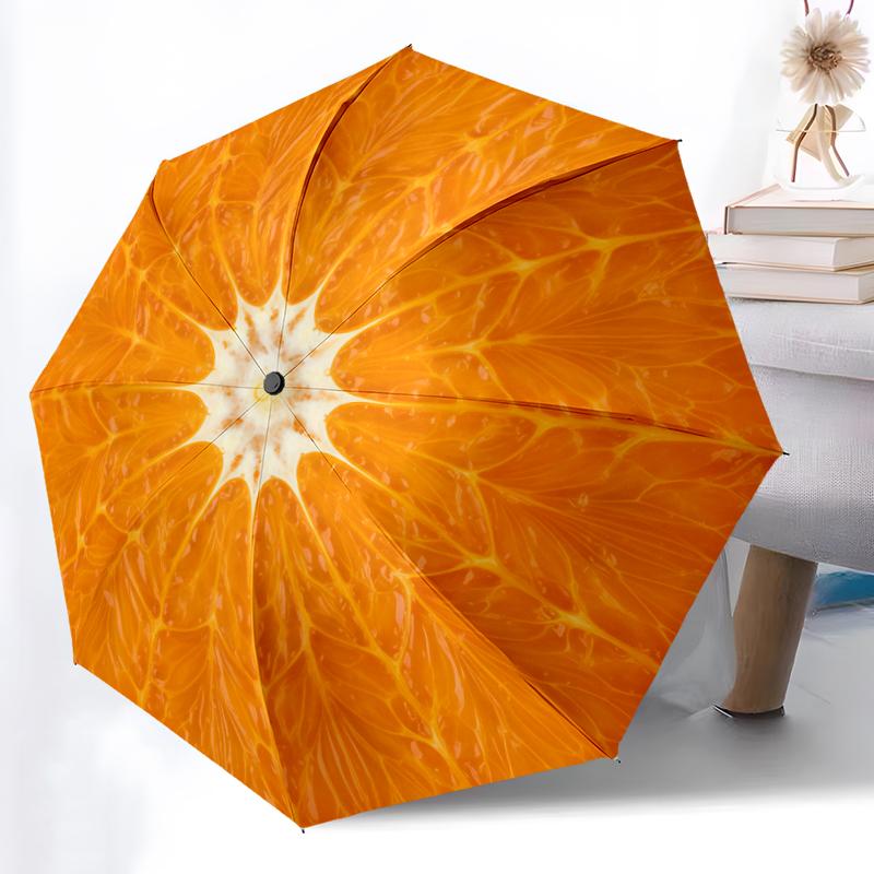 1 PC Automatic Folding Umbrella -Some fruitsPattern,Portable & Foldable Design with 8 Ribs,Christmas Birthday Gifts