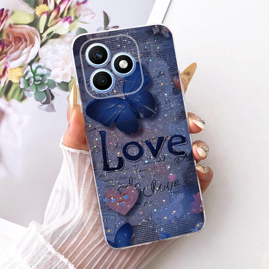 For Honor X8d 4G Case Cute Love Heart Painted Cover Soft Silicone Slim Phone Case For Honor X8d X 8d HonorX8d 4G Back Cover Bags