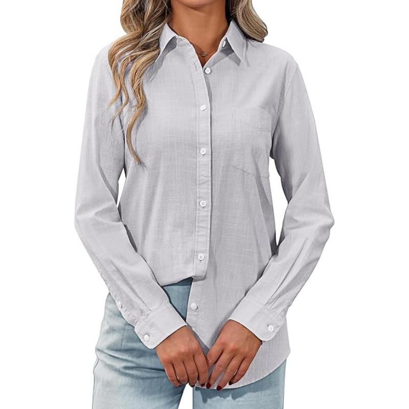 JPNTKY Women's Fashion Casual POLO Neck Long Sleeve Blouses & Shirts