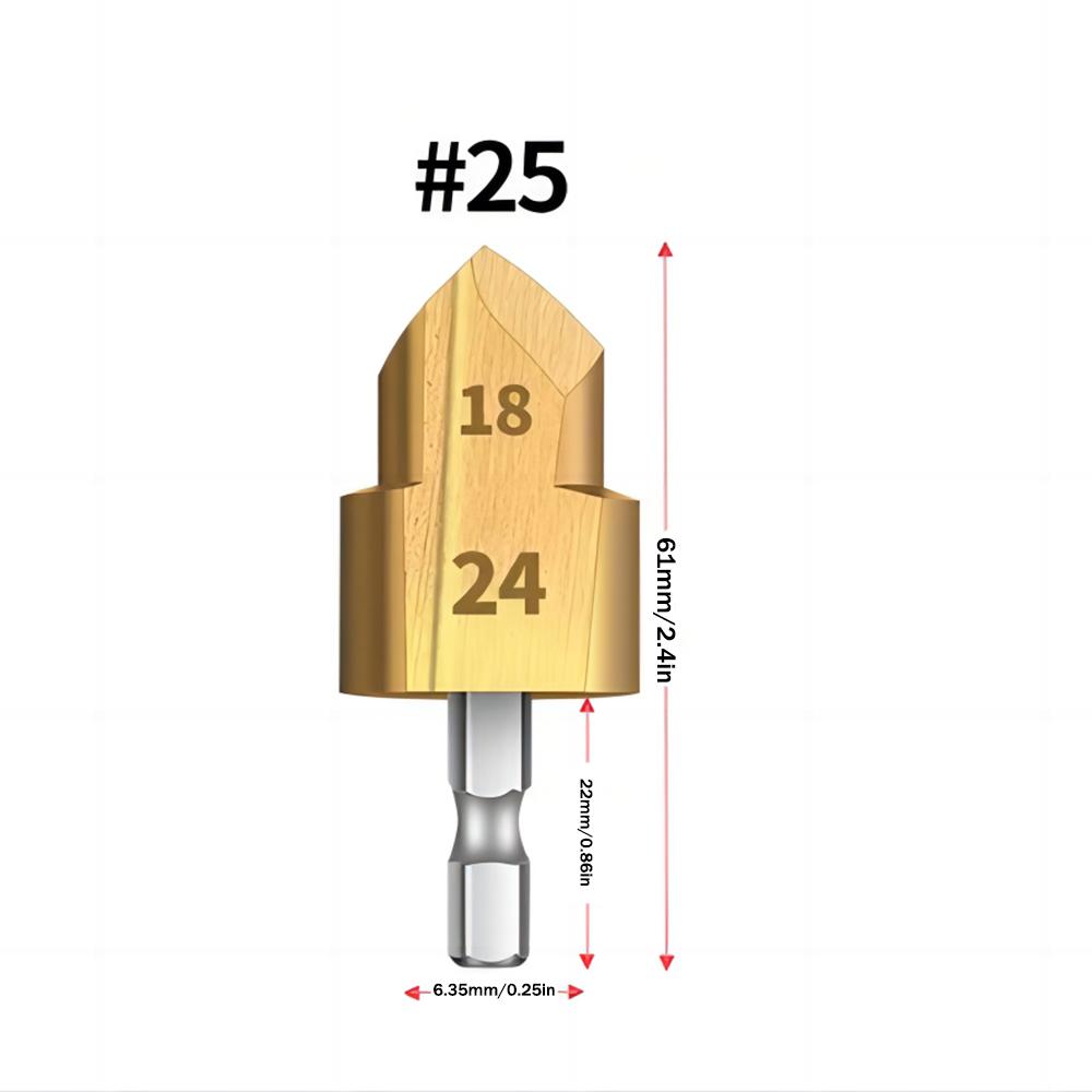 Hexagonal Handle 6.35MM PPR Lifting Drill Bit 20/25/32 Step Drill For Hydroelectric Water Pipe Drilling