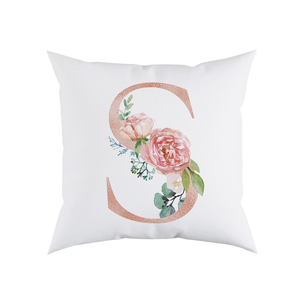 Pillow Sofa Cushion Home Office Cushion Letter Flower Pillow Bedside Backrest Car Pillow Cover