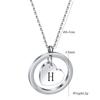 Round Heart Initial Necklace, 304 Stainless Steel, Custom Engraved, 26 Letters, Gift for Women