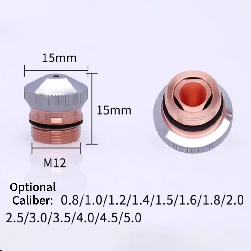 Double Layer DNE Laser Cutting Nozzle 1 PCS D15 M12 H15 High Power Fast Cooling For Sheet Metal Industry