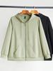 Plus Size Women's Hooded Cardigan Sweatshirt - Versatile Slimming Jacket for Spring & Autumn (24209T)