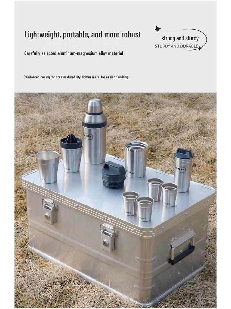 Aluminum Alloy Large Capacity Roof-Mount Camping Storage Box with Lock