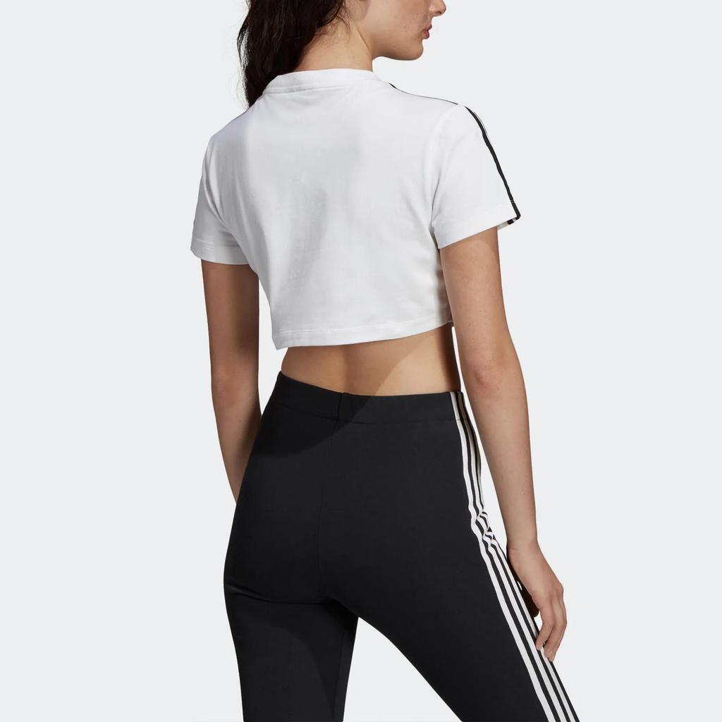 Adidas Originals Crop Tops Women's White V Neck Moderate (Unisex) Crop Tops DV2620