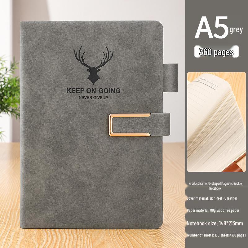 A5 Sheepskin Leather Business Notebook – Thick, Soft Cover for Meetings & Records