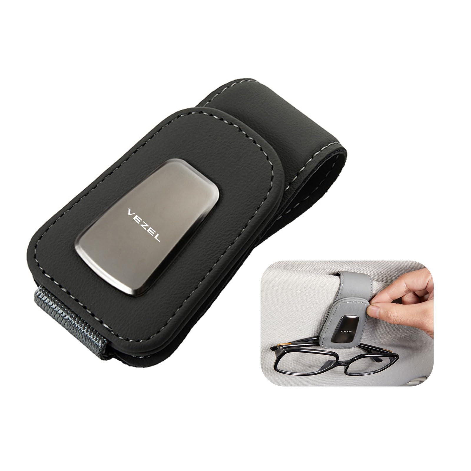 MailiMy Sunglasses Holder, Suitable for Honda Vezel, Car Sunglasses Clip, Car Sunglasses Holder, Leather Suitable for Honda VEZEL