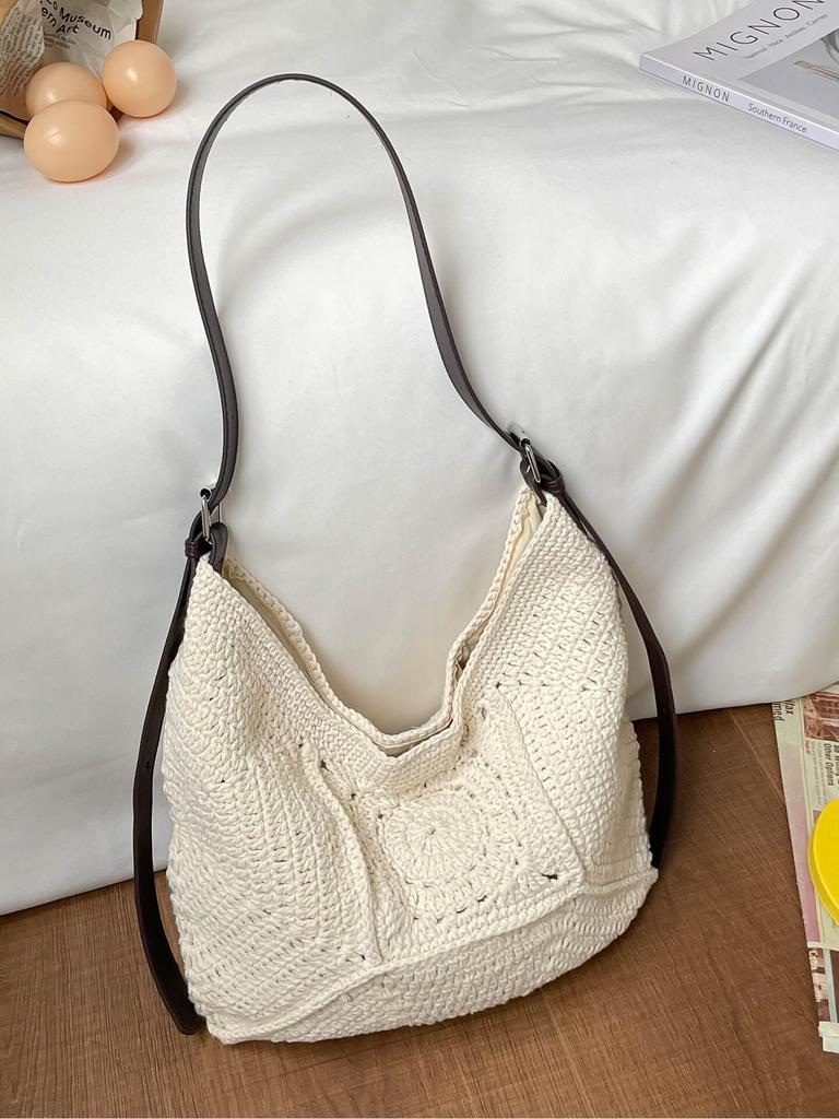 Stylish Large-Capacity Woven Beach Bag - Versatile Fashion and Daily Commute Underarm Accessory