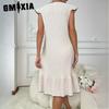 GMXIA Spring and Summer Women's Dress Nightgown Ruffle Hem Milled Pit Stripe Home Home Pajamas