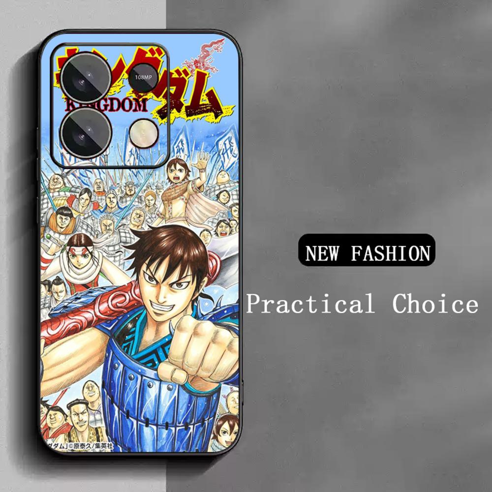 

Kingdom kanki japan anime pattern Phone Case For Redmi Note 14 13 12 11 Pro Plus S 5G 14C A3 Soft Black Phone Cover Redmi Note 12 Pro 5G