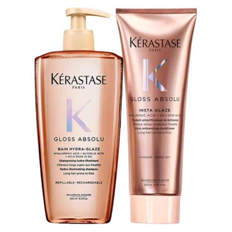 Kerastase toiletry set Glowing and Moisturizing Cleansing Nourishing Two-piece set: Glazed Rose Shampoo 500ml + Glazed Rose Essence Cream 250ml