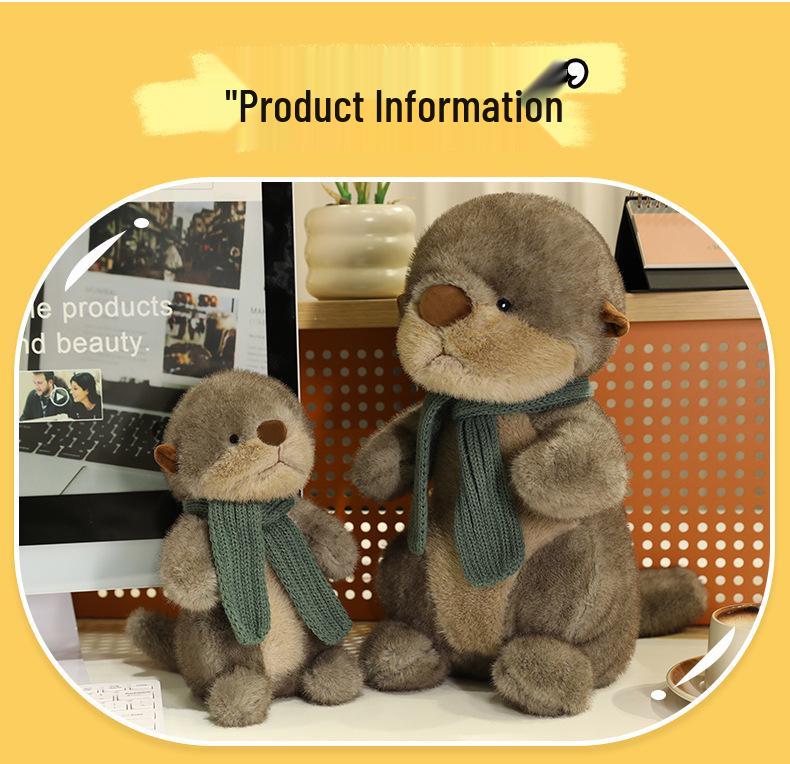 Cute Otter Plush Toy - Super Soft Hugging Pillow Doll for Girls