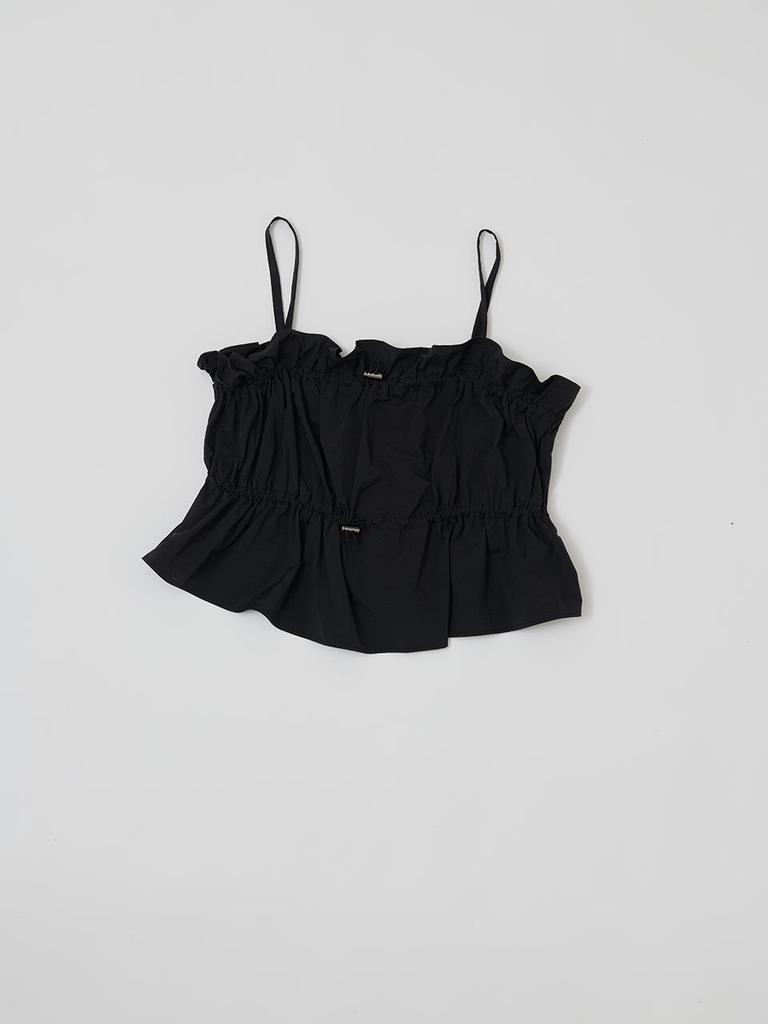 SWAYGLOW Shirred Crop Sleeveless_Black