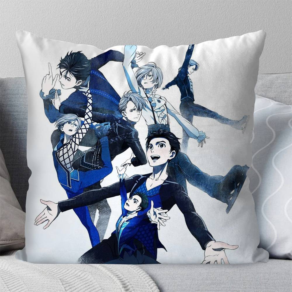 Anime YYURi On ICE Pillow Case Fashion Square Pillowcase Bedroom Sofa Room Ins Decoration Leisure