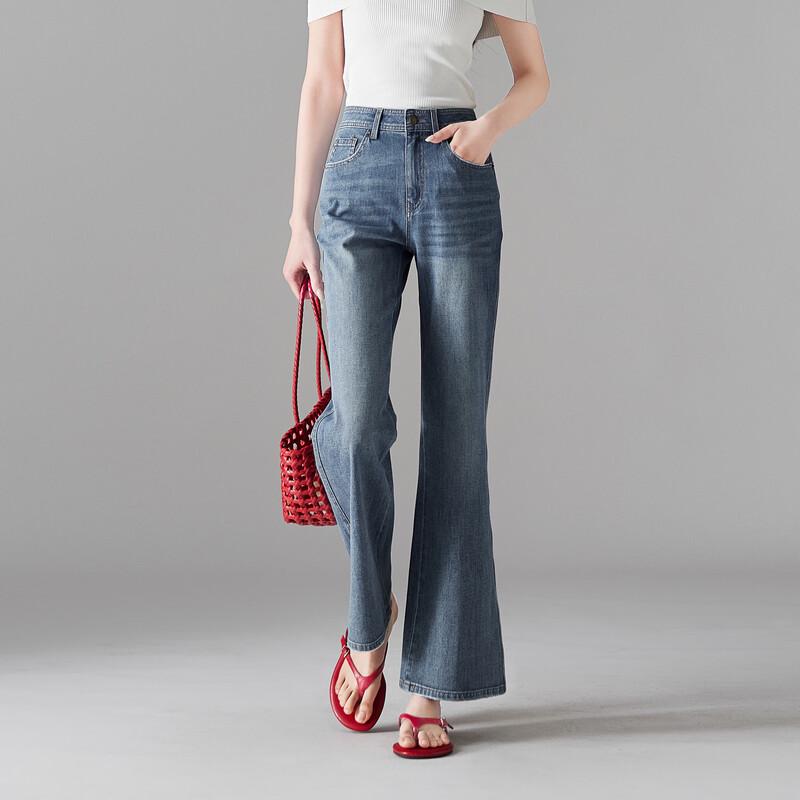 SOFSIL Women s High-Waisted Slight Flare Denim Jeans 27/M