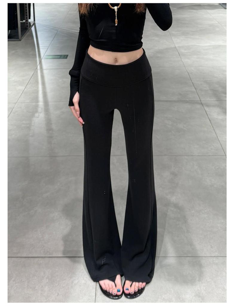 Women’s Fleece-Lined Micro-Flare Yoga Pants – High-Waisted, Slimming, Versatile for Autumn/Winter 2025