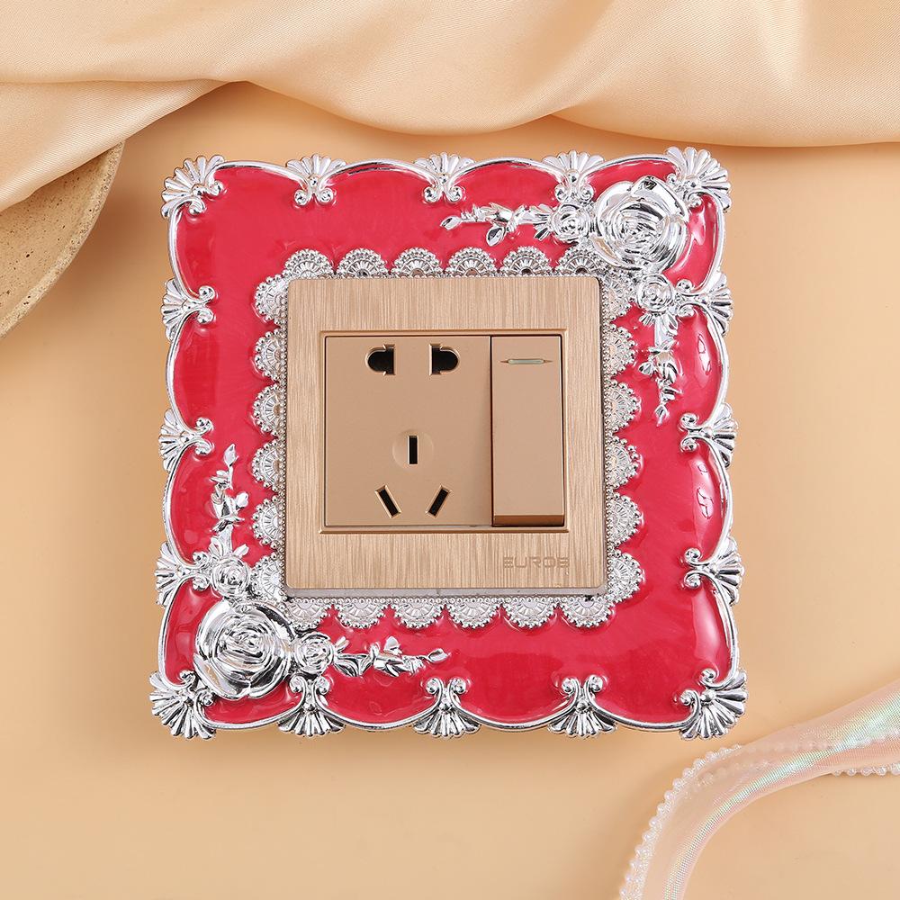 1pcs Self-Adhesive New resin single light switch surround socket fingerboard cover switch sticker paper home decoration