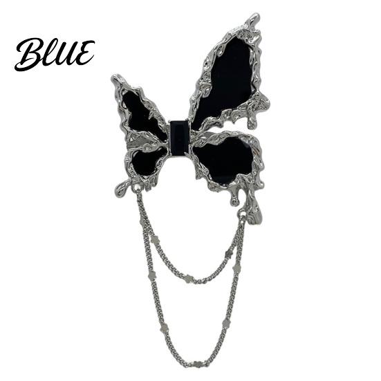 Daily Wear Brooch Liquid Butterfly Dazzling Rhinestone Inlays Chain Decor