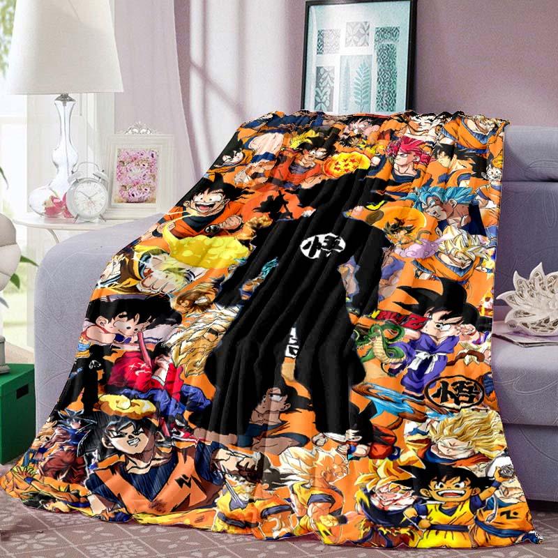 Coperta Stampata Anime Dragon Ball Calda Confortevole Coperta in Flanella per Camere da Letto, Divani, Letti, Sedie, Picnic, Viaggi-LXR14