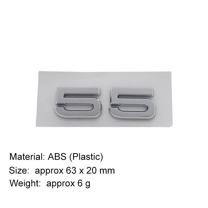 

3D 30 35 40 45 50 55 TFSI logo Sticker Tail Bumper Badge Auto Rear Trunk Emblem Accessories 55-chrome