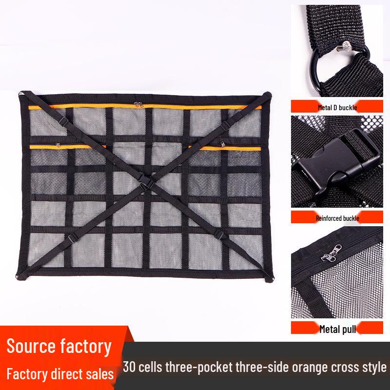 Car Supplies Roof Net Double Zipper Storage Organizer Bag