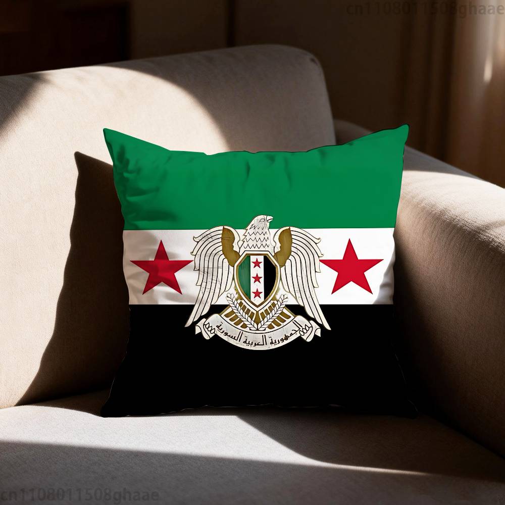 Eagle Syrian New 2026 Logo Flag  Pillow Case Sofa Living Room Bedroom Headboard Backrest Cushion Square Cushion Nap Time
