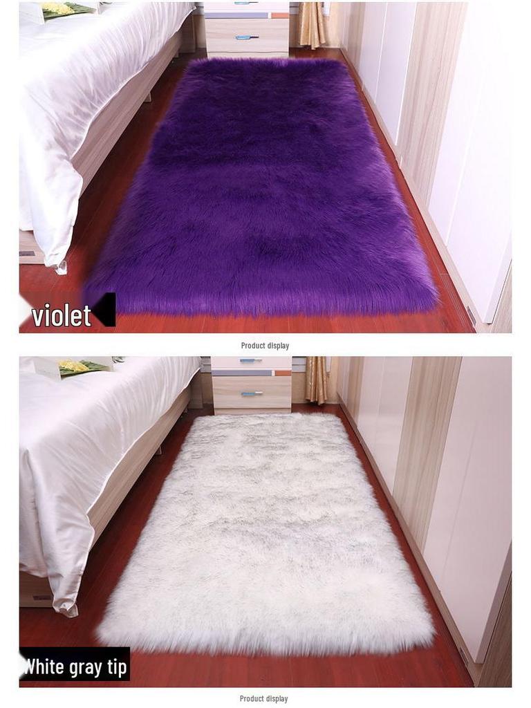 European Style Faux Wool Long Pile Carpet - Full Coverage for Living Room or Bay Window