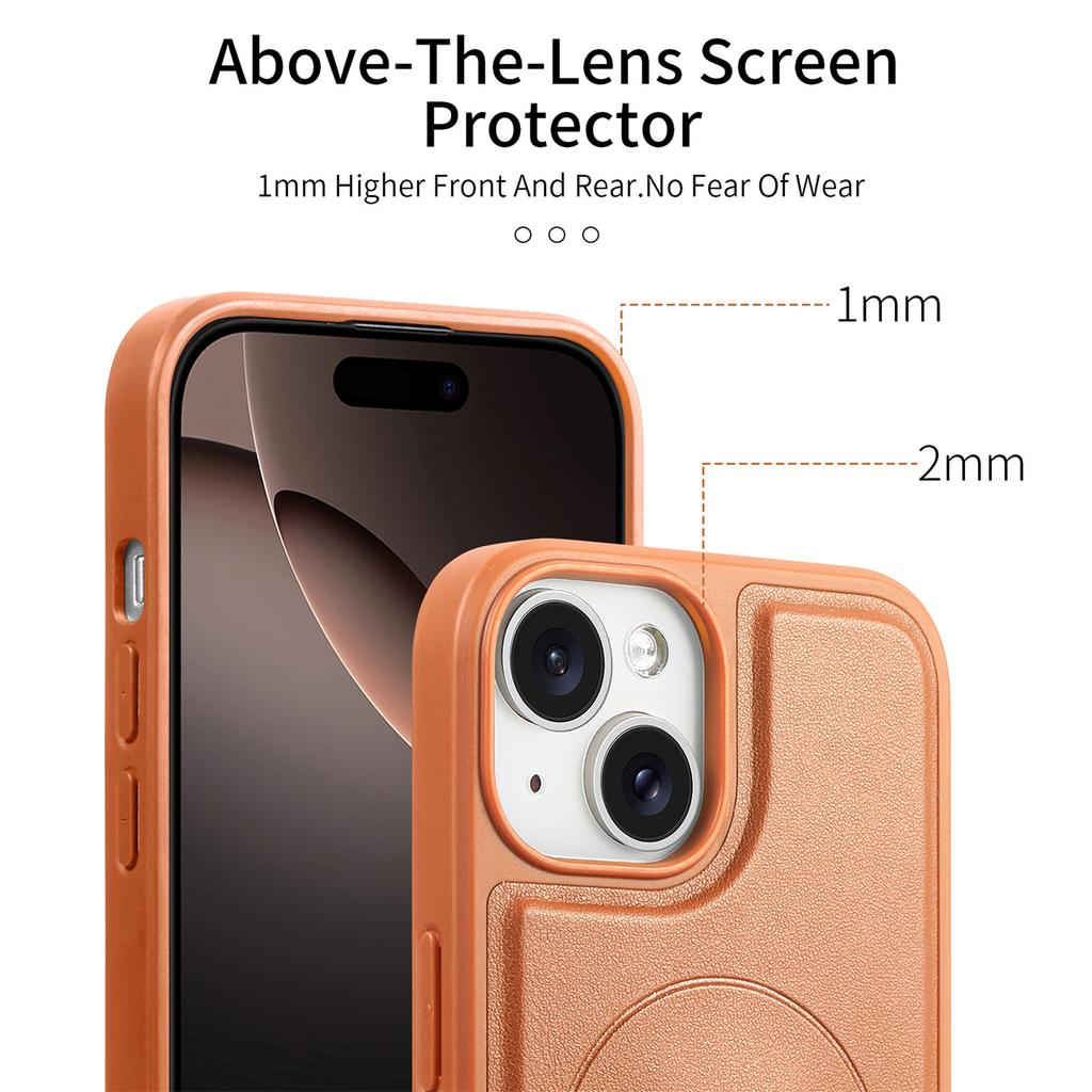 For iPhone 15 Plus/iPhone 14 Plus Magnetic Case CASENEO Wristband PU Leather+PC Shockproof Phone Cover