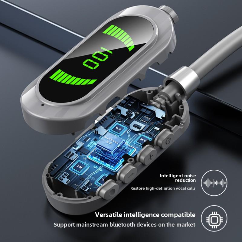 Casque Bluetooth sans fil pour le cou, affichage numérique, longue durée de veille, suspendu au cou, fonction de retour d'oreille, K Song Live