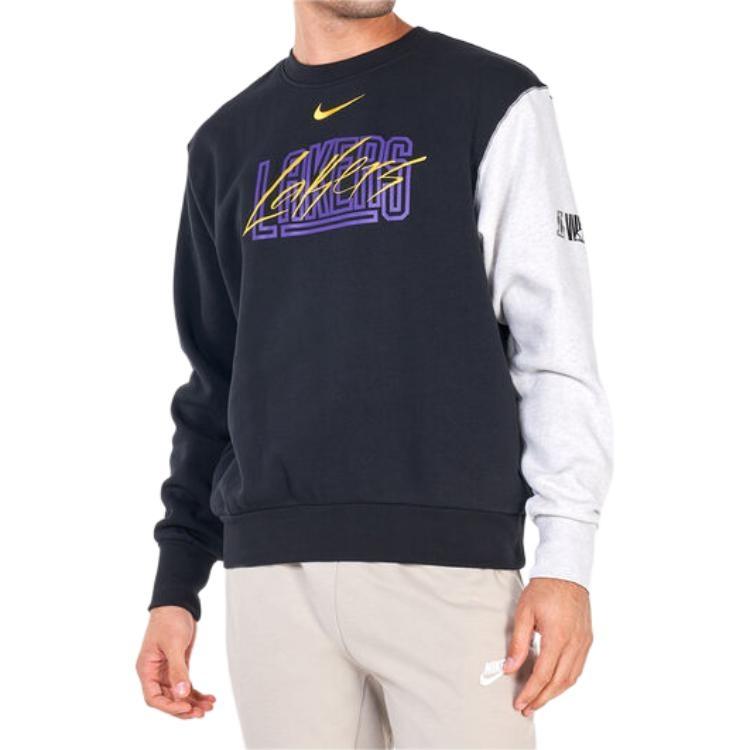 Nike NBA Lakers Courside long sleeves 'Black White' Men's DR9334-010
