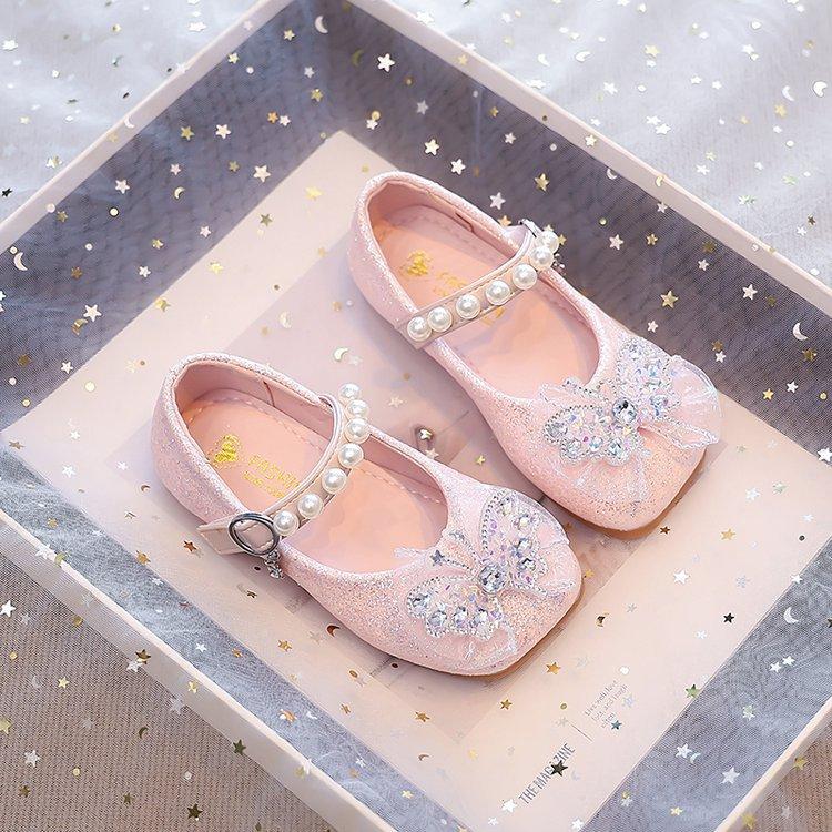 

Туфли принцессы для девочек весна и осень хрустальные туфли детские туфли 2025 новые Эльза с платьем одинарные туфли девочки маленькие кожаные туфли 36 yards inner length 22.5cm розовый