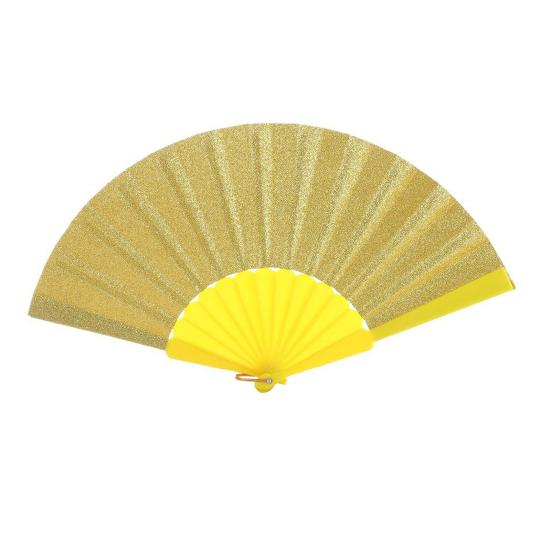 

Summer Folding Fan with Glitter Powder Portable Plastic Ribs Hand Fan Men Women Dance Performance Props Party Favors