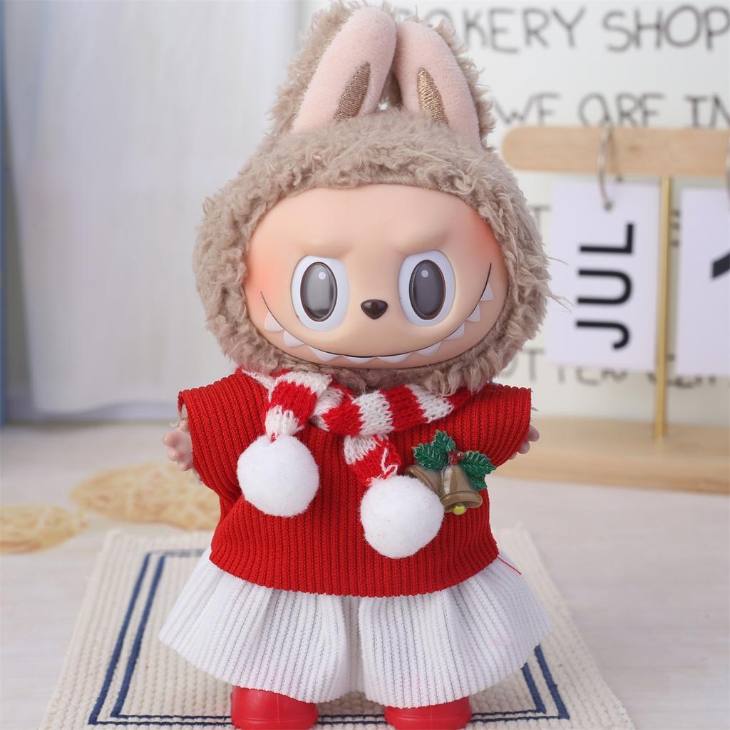 Lapupu 17cm Christmas Doll Clothes: First & Second Gen Sit-Sit Party Sweater
