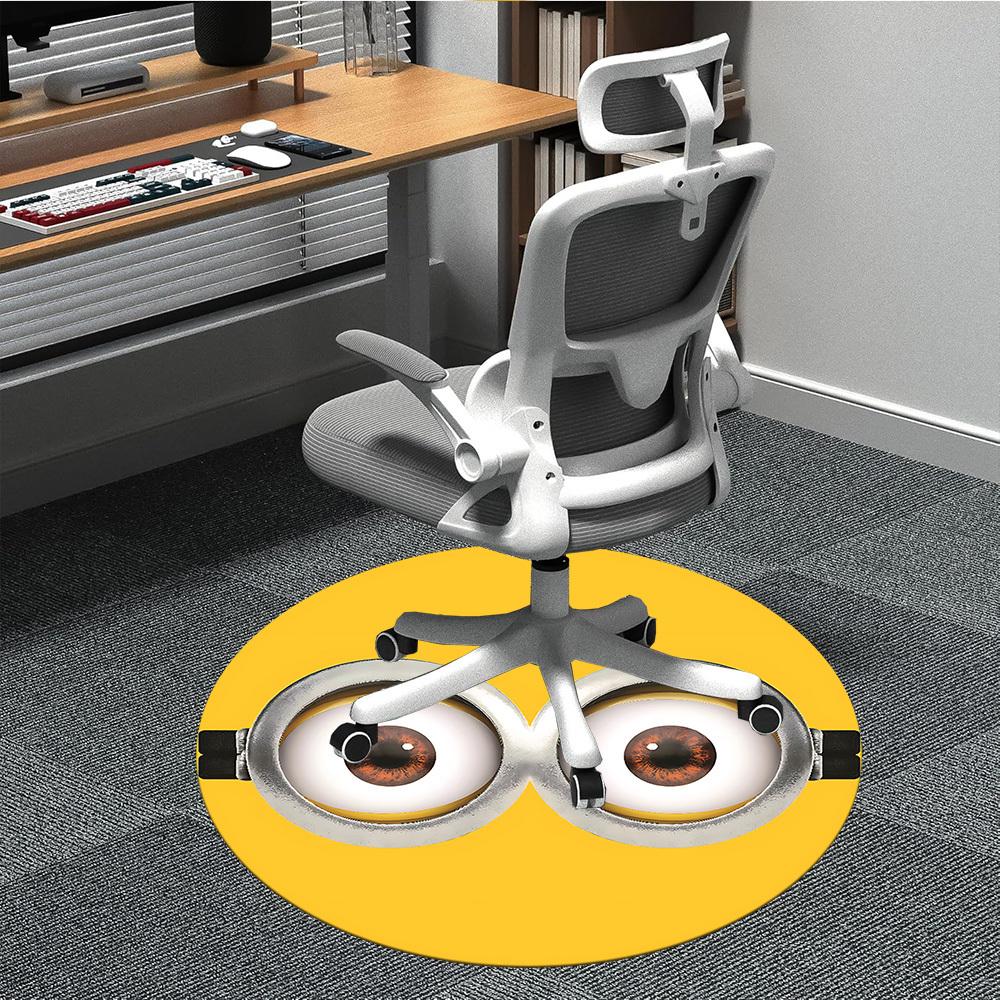 

1pc Minion Face Carpet, Round Non-Slip Durable Large Size Office Carpet, Suitable for Office,yy250908019 80cm by 80cm