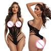 Women Sexy Mesh Bodysuit Shapewear Lingerie Outfit Erotic Fishnet Hollow Out Transparent Slim Mini Underwear Suit Costume