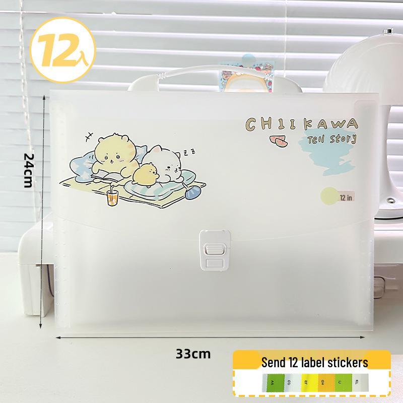 13-Pocket Waterproof Accordion File Folder - Large Capacity for Student Test Papers