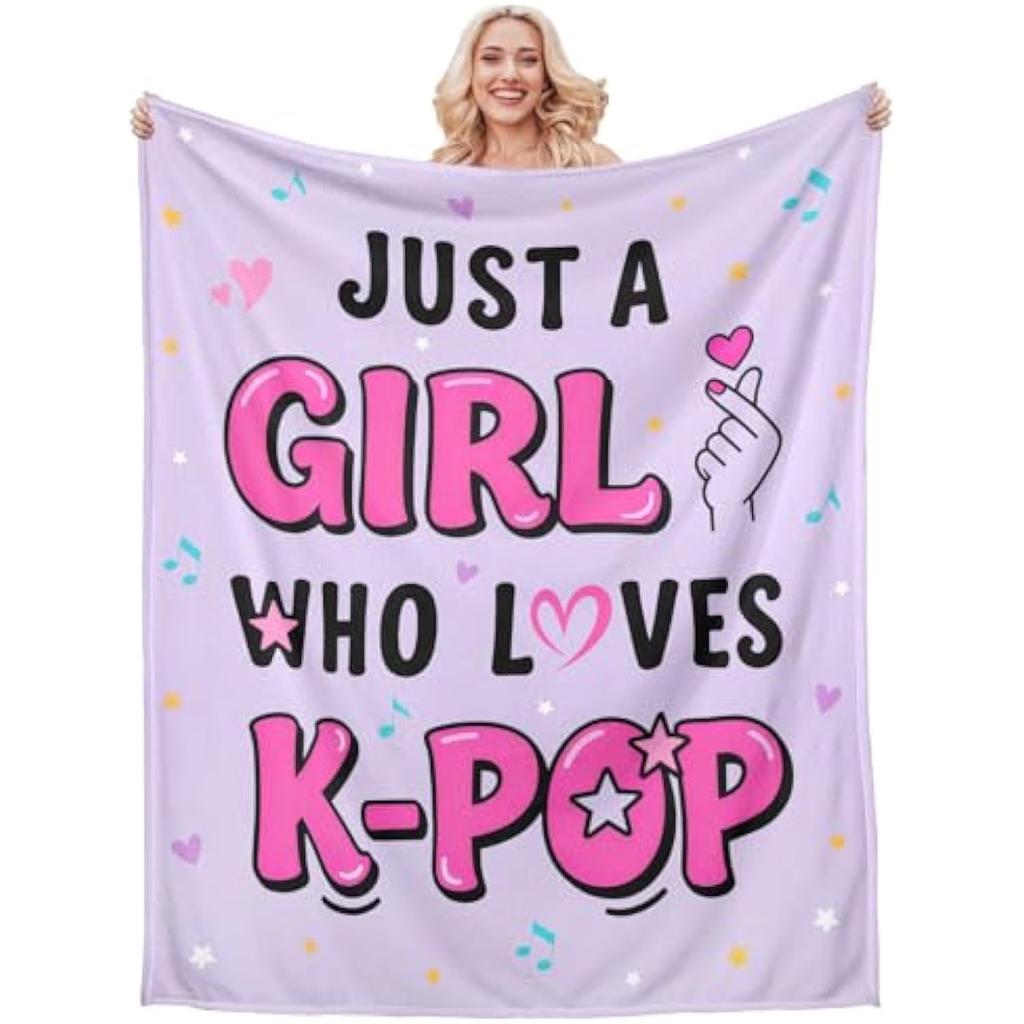 Just A Girl Blanket Flannel Blanket For K-POP LOVERS Soft Perfect Birthday Gift Home Bed Sofa Decor Outdoor Travelling Blanket