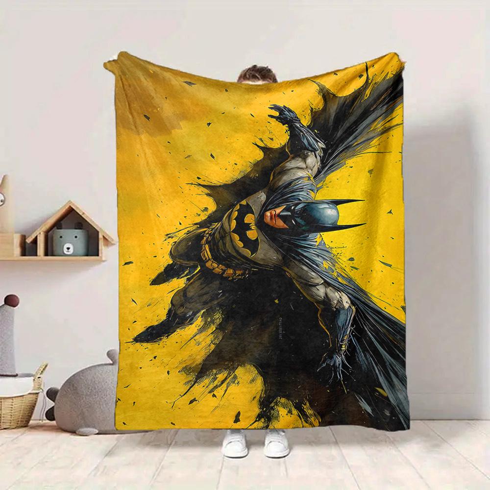 1pc Batman Hero Flannel Throw Blanket Lightweight Soft Warm All Season Blanket for Sofa, Bed, Travel, Camping L1024219