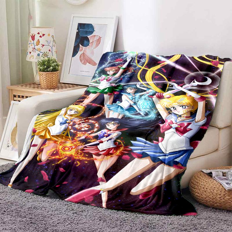 Sailor Moon Anime Fashion Cartoon Monster Flannel Fluffy Fleece Throw Blanket Children and Adult Gift Sofa Travel