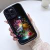 Husă Magic Diamond Sand pentru iPhone 15/16/17 cu Canelură Neagră și Design Ochi Ceresc
