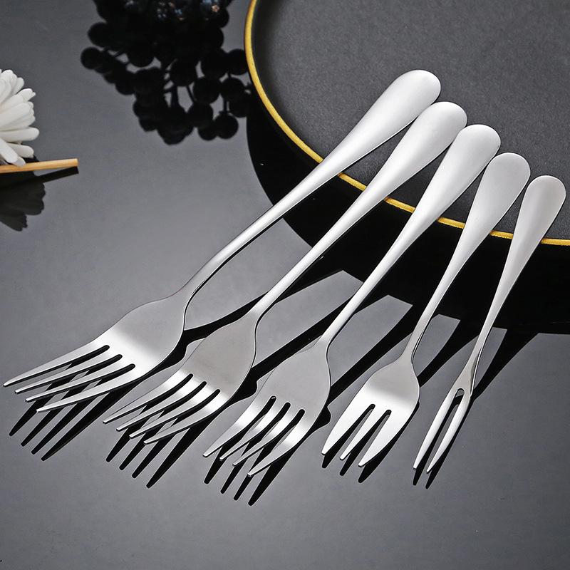 Stainless Steel Salad Dessert Fork - Thickened Design for Western Food, Pasta, Cake, & Fruit