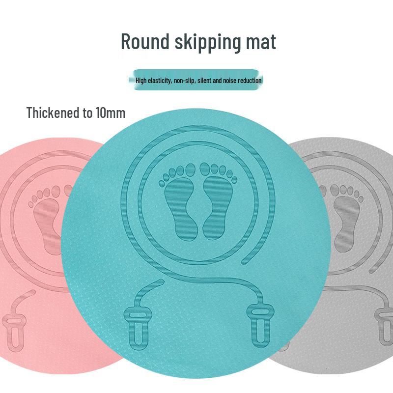 TPE Round Skipping Rope & Yoga Mat: Indoor Soundproof, Shockproof Cushion for Fitness, Dance, & Exercise