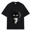 2026 Black Cat Holding Nope Cup Printed Graphic Streetwear Y2k Harajuku Clothes 100% Cotton T Shirt Casual Oversized Summer Men T-shirt
