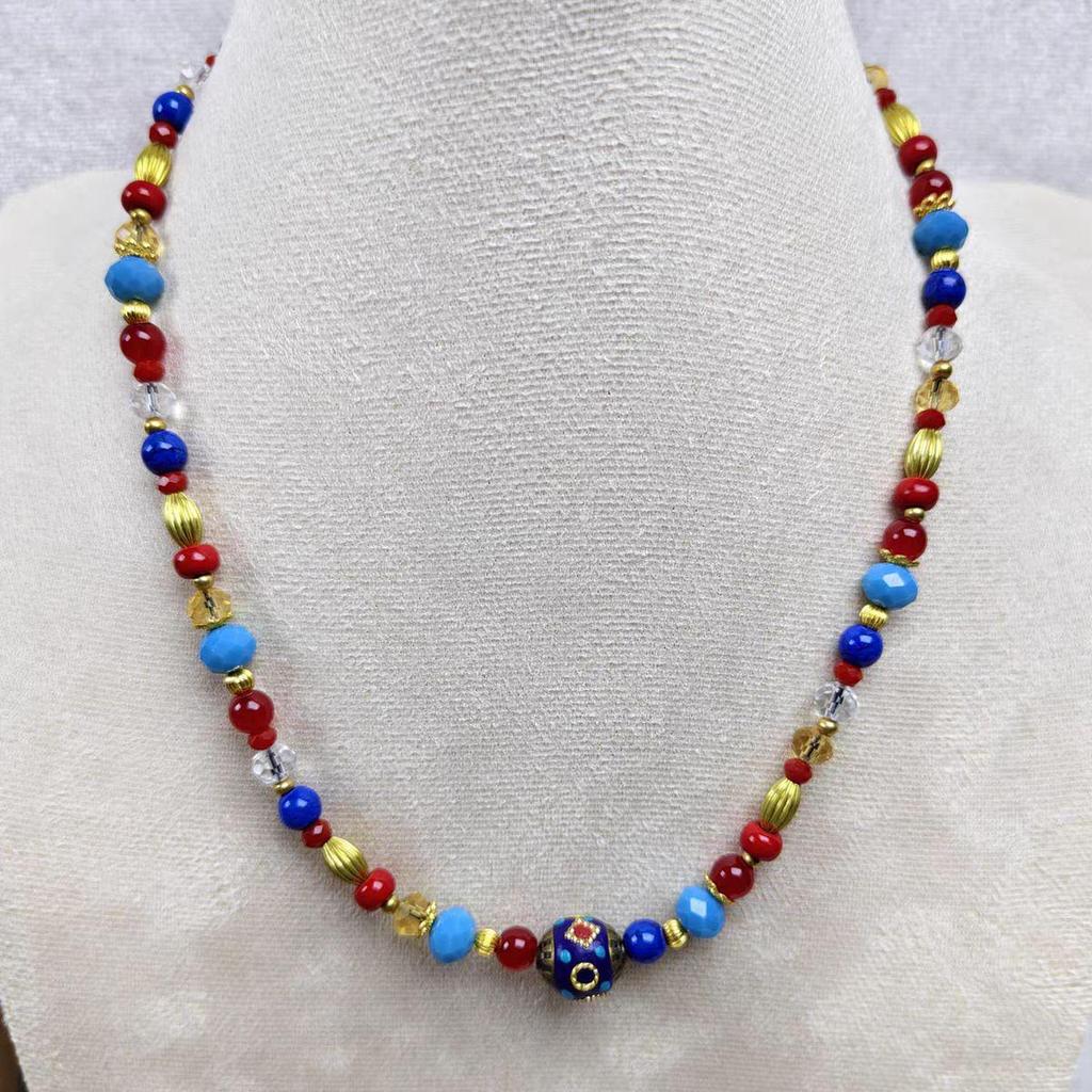 Handmade Nepal Ethnic Woven Clavicle Chain - Women’s Vintage Style Sweater Necklace, Versatile Design