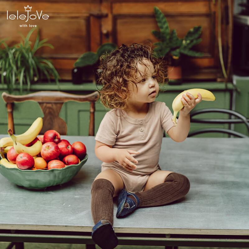 LELE JOVE Nordic Baby Wool Blend Short Sleeve Bodysuit 90cm