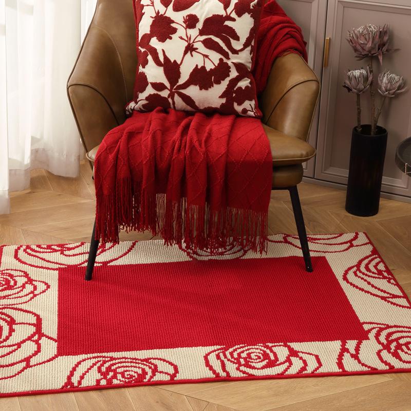 Red New Year Festive Mat Entry Door Mat Entry Door Mat Indoor Entrance Mat Housewarming Carpet