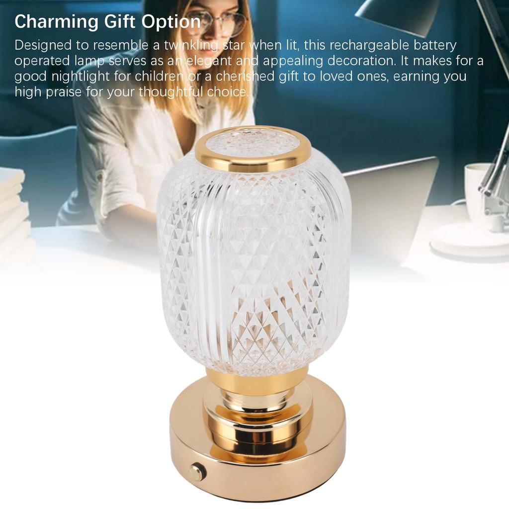 Cordless Table Lamp 3 Color Modes Stepless Adjustable Portable Rechargeable Battery Operated LED Touch Lamp for Bedroom