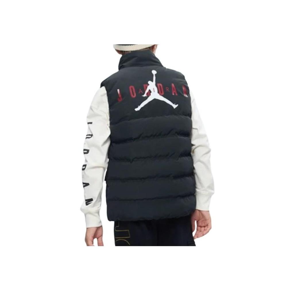 Jordan Solid Color Stand Collar Sleeveless Vest Kids Vests Black JD2342004GS-003