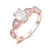 Opal and Diamond Inlaid Women's Fashion Ring - European & American Style, Versatile Jewelry for All Occasions.